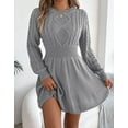 thumbnail image 3 of Cogild Cable Knitted Sweaters for Womens Dress with Long Sleeves Crew Neck Tunic Dress Sweaters Versatile Fit Classic Design for Casual Outfits, 3 of 7