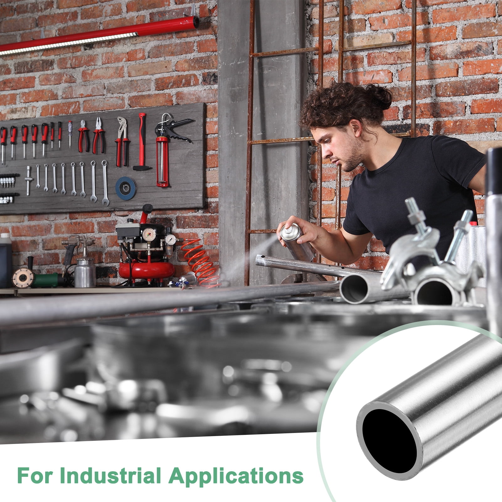 Unifizz 304 Stainless Steel Capillary Metal Tube Tubing 6.6mm ID 7mm OD 250mm Le Unifizz 304 Stainless Steel Capillary Metal Tube Tubing 6.6mm ID 7mm OD 250mm Le