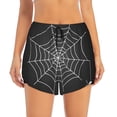 thumbnail image 2 of Balery A Web With A Spider Pattern Women's Running Shorts with Liner 2 Pockets Elastic Workout Athletic Gym Yoga Shorts-Large, 2 of 7