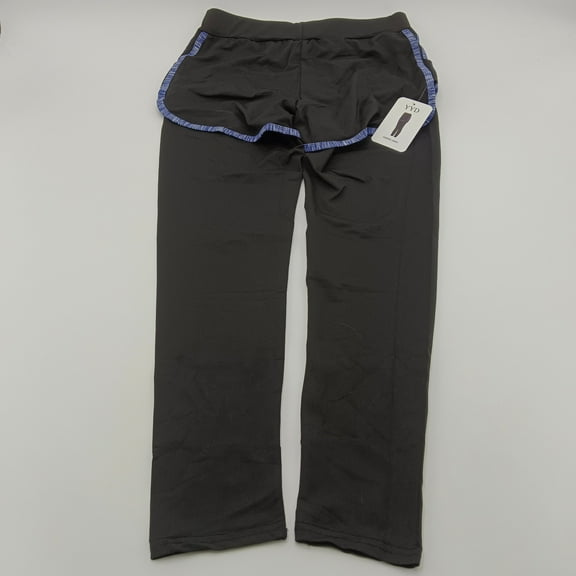YYD Athletic pants Straight Leg Athletic Pants with Blue Trim, Blac, Elastic Waistband