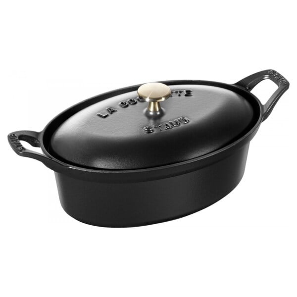 STAUB Cast Iron Matte Black Vintage Oval La Coquette - 1.9 qt / 1.8 L STAUB Cast Iron Matte Black Vintage Oval La Coquette - 1.9 qt / 1.8 L
