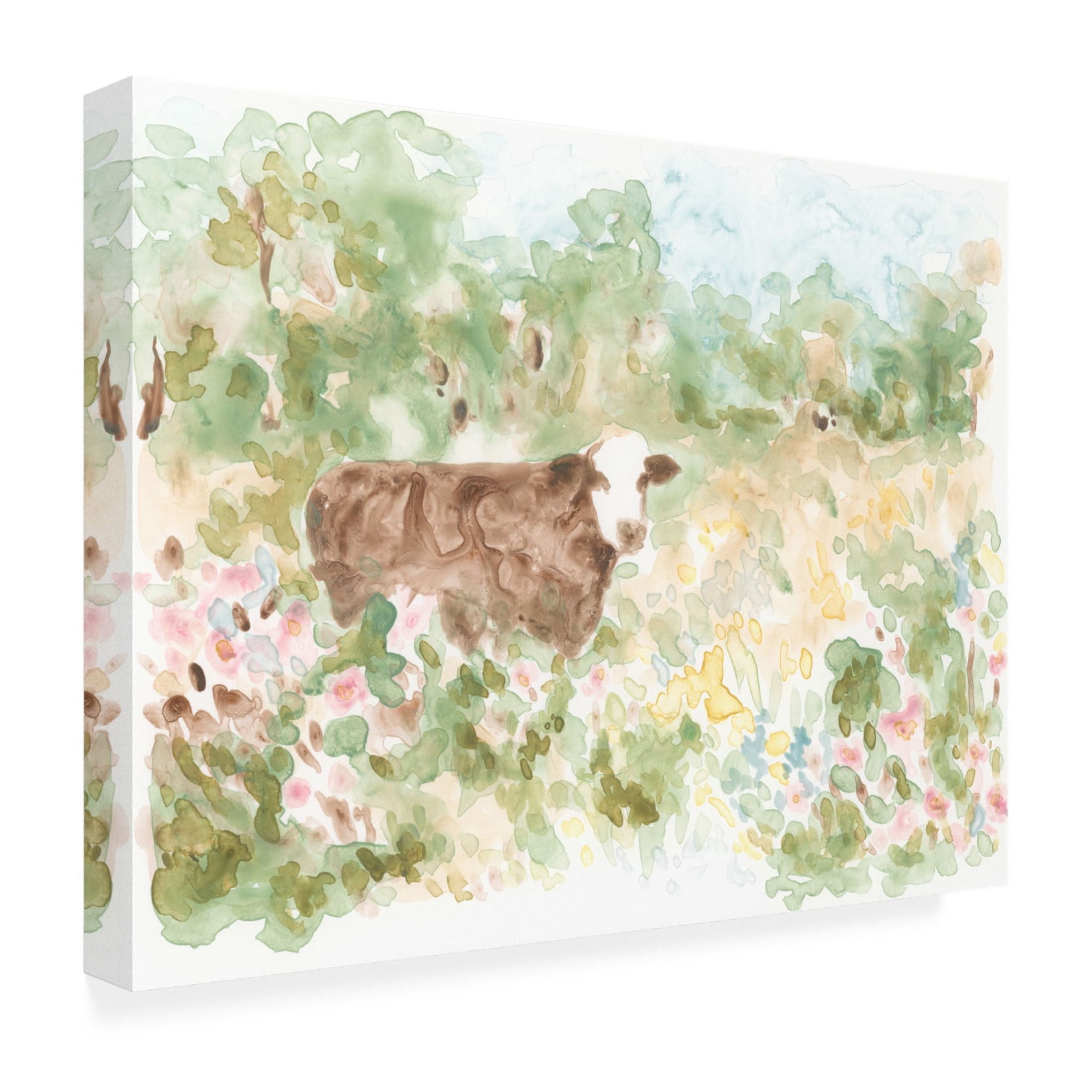 Trademark Fine Art June Erica Vess  Cow Meadow I Canvas Wall Art