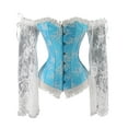 thumbnail image 4 of Corsés de mujer para mujer Corsé de princesa Encaje Mangas fruncidas Elegante Overbust Corset Fridja nalpqowj31115, 4 of 7
