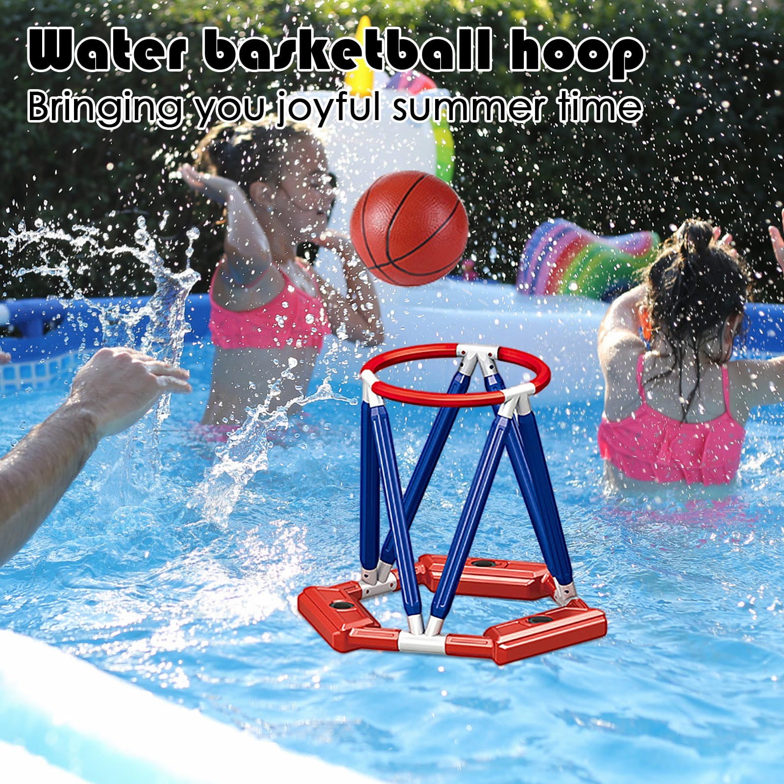 Inflatable Floating Pool Basketball Hoop for Kids Adults, Easy Set Up Water Basketball Game Toy, Summer Fun Pool Accessories for Family Pool Party Beach(Army Green)