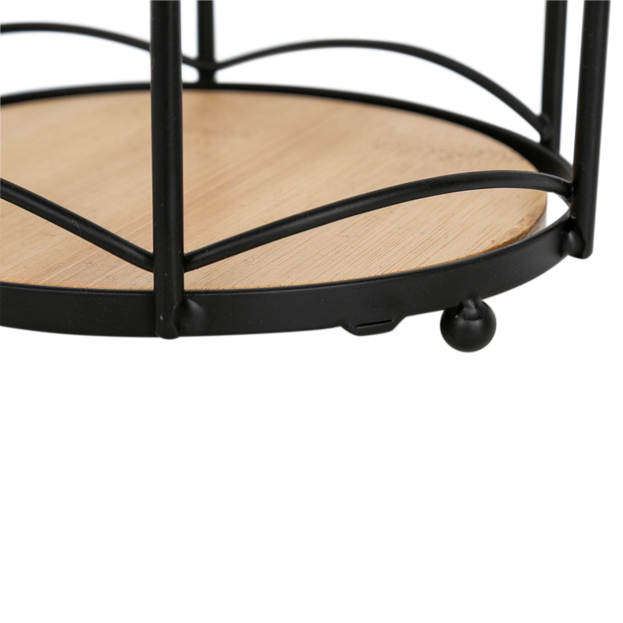 Era Banes Freestanding Toilet Paper Holder Black & Bamboo 6.14x23.03in