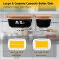 thumbnail image 2 of Large Ceramic Butter Dish with Acacia Wooden Lid, Black Butter Keeper for Countertop, Kitchen Decor and Accessory, 2 of 7