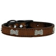 thumbnail image 3 of Mirage Pet Products Crystal & Leather Bone Dog Collar, Bronze, M, 3 of 3