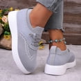 thumbnail image 5 of Nestiefly Slip On Sneakers Women Breathable Mesh Knitted Woven Low Top Walking Shoes Lightweight Wide Width Non-Slip Shoes Gray 41, 5 of 8