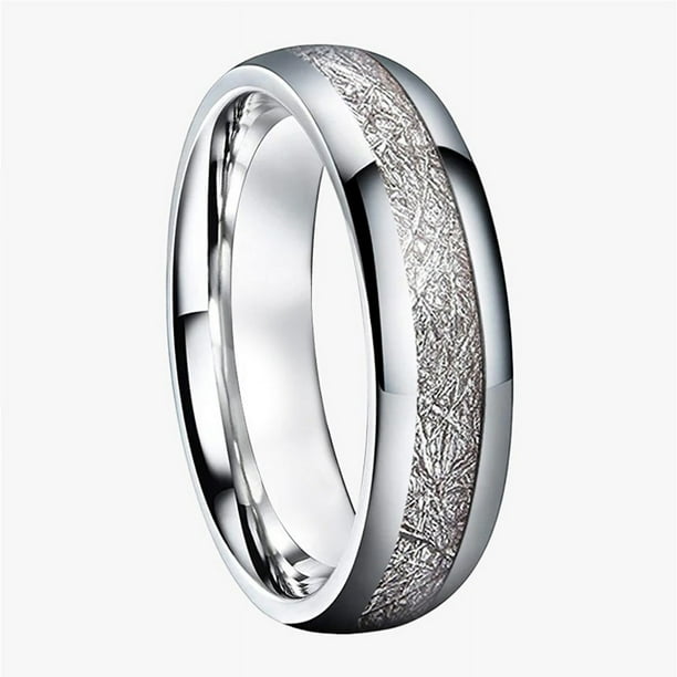 Anillo de oro de imitación de meteorito con ranuras de acero de tungsteno de 6/8 mm de ancho para hombre y mujer de 5 a 15 piezas, joyería europea y americana