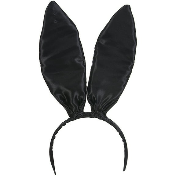 Set Of 12 9.5" Black Satin Easter Bunny Rabbit Costume Ears Costume Accessories