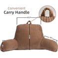 thumbnail image 3 of Reading Pillow Bed Wedge Large Adult Children Backrest with Arms Back Support for Sitting Up in Bed/Couch for Lounging Bedrest,Waffle Stereoscopic Design,Khaki, 3 of 16