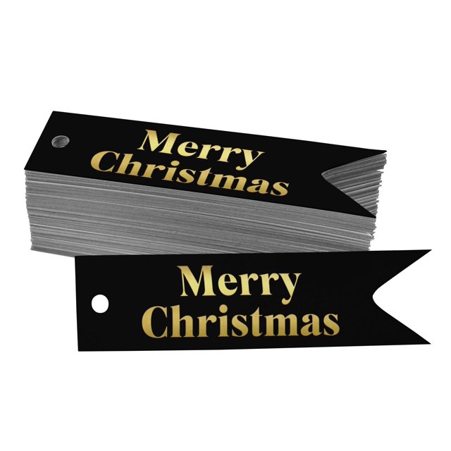 Inkdotpot Gold Foil Paper Hang Tags Merry Christmas Favor Tags 50 Pieces