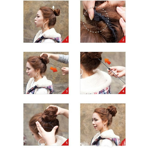 DOPI Headband Wigs Pretty Woman Girl Curly Ponytail Holder Hairpiece Wig Hair Ring Bun