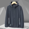 thumbnail image 2 of MIXUE Mens Coats And Jackets Autumn Winter Solid Color Hooded Long Sleeve Zip Up Casual Lightweight Fashion Coat Sportswear,Gray,M, 2 of 8