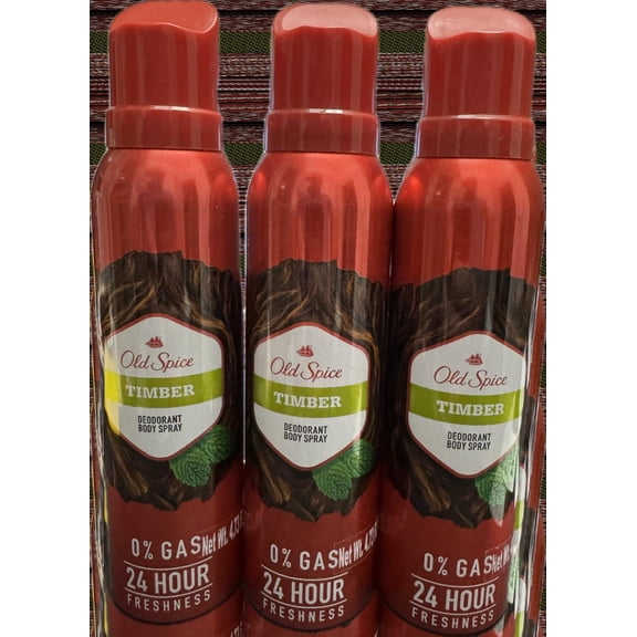 OLD SPICE TIMBERBODY SPRAY 0% GAS 24H FRESHNESS3 BOTTLES 140ML EACH