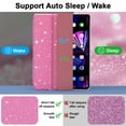 thumbnail image 4 of Dteck Smart Case for 9th 8th 7th Generation 10.2 inch,Leather Glittering Sparkly Folio Shockproof Sparkly Crystal Clear Back Cover Stand Case for iPad 10.2" 2021/2020/2019,Pink, 4 of 7