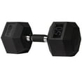 thumbnail image 4 of PRISP Rubber Encased Hex Dumbbell - Cast Iron Hand Weight for Home Gym, Exercise and Fitness with Rubber Grip; Sold Individually, 4 of 8