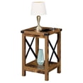 thumbnail image 4 of Durango End Table with Charging Station in Nutmeg Barnwood Wood and Black Metal, 4 of 7