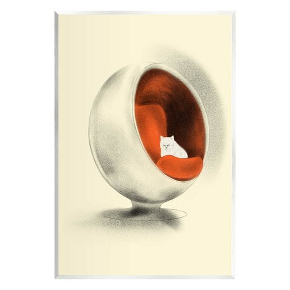 Stupell Industries Cat in Modern Chair Animals & Insects Painting Unframed Art Print Wall Art, 10 x 15