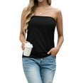 thumbnail image 2 of JWD Women's Floral Tube Tops Casual Summer Backless Strapless Top Sleeveless Bandeau Tanks Shirt Black XL, 2 of 4