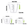 thumbnail image 3 of Set Of Three Thickened Plastic Measuring Cups For Home Kitchen Use Transparent With Clear Markings Available In 200ml 400ml And 900ml Sizes, 3 of 6