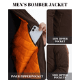 thumbnail image 4 of Zehisen Men's Jackets-Bomber Jacket Fall Winter Warm Windbreaker Full Zip Casual Windproof Outdoor Coats Coffee L, 4 of 9