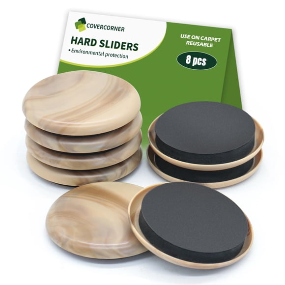 Deslizadores para muebles Covercorner 8 piezas 6,5 cm protectores para alfombra