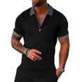 thumbnail image 3 of ORQ Men Short Sleeve Print Zipper Blouse Shorts Regular Outfit Sets, 3 of 4