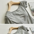 thumbnail image 6 of Tnhcen Women's One Shoulder Top with Built in Bra Summer Cotton Sleepwear Sleeveless Cami Loungewear Ruffle Top for Women S-XL, 6 of 9