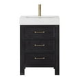 thumbnail image 2 of Leon 24" Single Bathroom Vanity in Fir Wood Black w/Lightning White Composite, 2 of 17