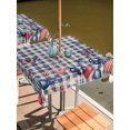 thumbnail image 2 of Outdoor Tablecloths with Umbrella Hole & Zipper, Independence Day 60x60 Inch Square Tablecloths, Flag Balloons Butterflies Blue Plaid Waterproof Table Cloth, Patio/Pool/Picnic Table Covers, 2 of 8