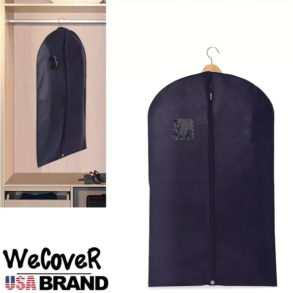 Black Non-Woven Dust-Proof Garment Cover Suit Dress Storage Travel Garment Bag