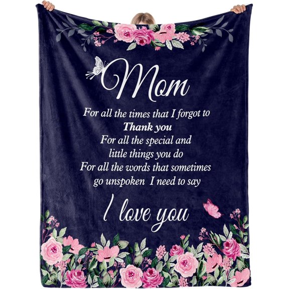 Mom Blanket Christmas Birthday Gifts - Ultra Soft Sherpa Fleece Throw from Daughter Son, 50x60 Inch and 60x80 Inch Cozy Lightweight Luxury Blanket for Mom Women, Machine Washable for Couch Bed