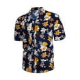 thumbnail image 4 of Leesechin Short Sleeve Shirts For Men Clearance Hawaiian Print Lapel Shirt 3X Yellow, 4 of 7