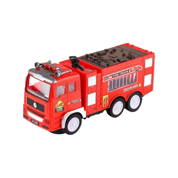 Fire Truck Toy with Music 4D LED Light Automatic Bump Light Up Toys Firetruck Toys Engine Push Car Toy Vehicle Firefighter Toys Truck for Toddler Kids Toy 3 4 5 Year Old Up Boy Girl Birthday Gift