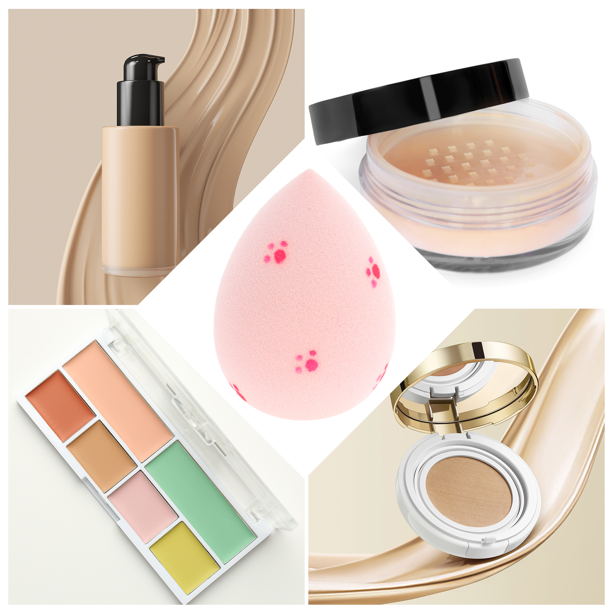 Unique Bargains 1 Pc Cat Paw Face Makeup Sponge Pink