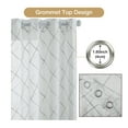 Topfinel White Sheer Curtains 96 inch Long Grey Embroidered Grommet