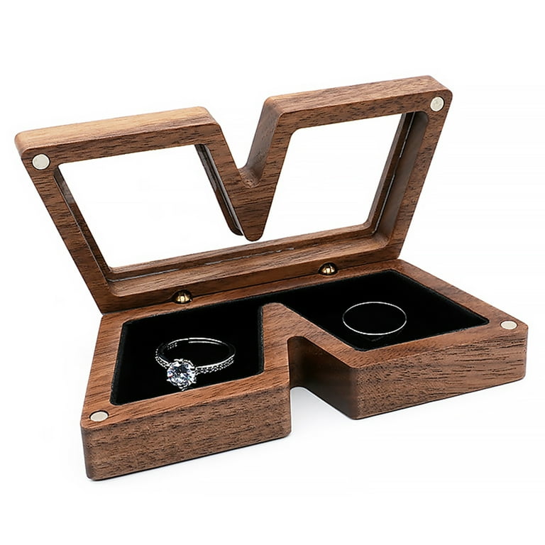 GENEMA Wooden Jewelry Box Ring Necklace Earring Organizer Box