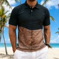 thumbnail image 2 of Polo Shirts for Men Short Sleeve Collared Golf Polos Fun Belly Navel Polo Shirt, 2 of 5