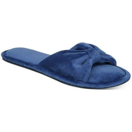 

Charter Club Women’s Velvet Bow-Top Slide Slippers l Blue Large/Medium