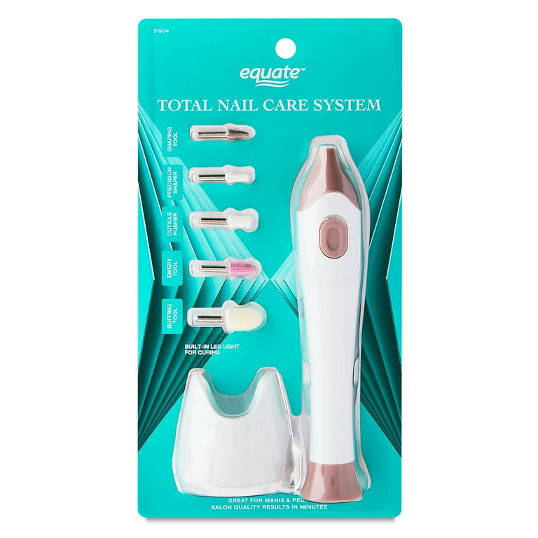 Equate Electric Total Nail Care System, Attachments, LED Light