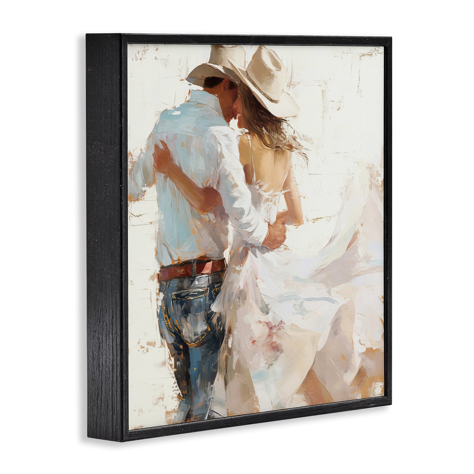 Stupell Industries Cowgirl Romance Couple Black Framed Giclee Art, design by Tina LeCour