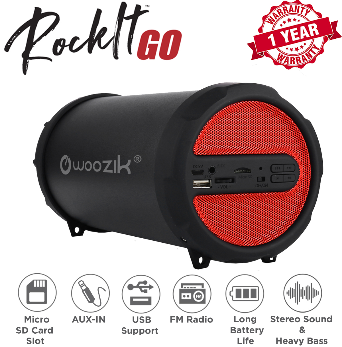 Woozik Rockit Go / S213 Portable Loud Party Indoor Outdoor