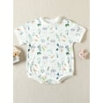 thumbnail image 2 of Bagilaanoe Newborn Baby Girl Boy Easter Rompers Bunny Print Short Sleeve Bodysuits 6M 12M 18M 24M Infant Casual One Piece Short Jumpsuit, 2 of 8