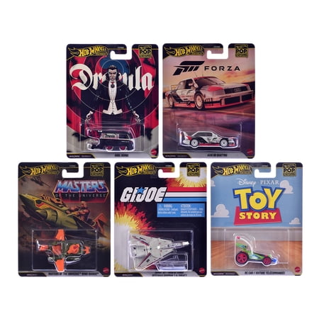 "Pop Culture 2026" 5 piece Set R "Premium Series" Diecast Model Cars by Hot Wheels