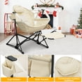 thumbnail image 5 of Ainfox Portable Hammock Camping Chairs with Footrest, Cup Holder, Headrest Cushion Pillow, Rocking, Fodable, Beige, 5 of 7