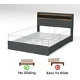 thumbnail image 5 of Generic Full Bed Frame with 4 Storage Drawers, Upholstered Platform Full Size Bed Frame with Headboard, LED Light and Charging Station, No Box Spring Needed, Noise Free, Easy Assembly, 5 of 8