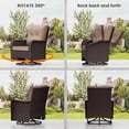 thumbnail image 7 of ALAULM 3PCS Outdoor Conversation Sets with 19" Smokeless Stove, Outdoor Swivel Glider Chair with Glass Top Side Table, Fire Pit Comes with Waterproof Cover and Fire Poker, for Porch Backyard, Sand, 7 of 7