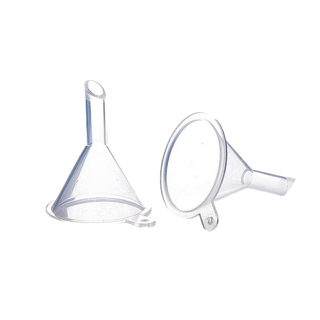 Mini embudo de plástico transparente con orificio de 0,5 cm para cosméticos/aceites/líquidos