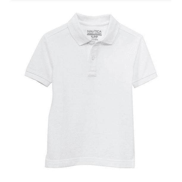 Nautica Nautica Boys School Uniform Polo Shirt Collared White Med 10